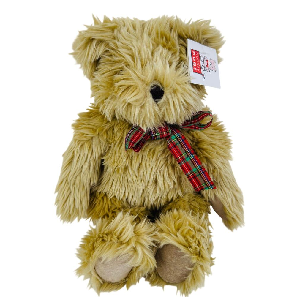 5 for $25/ Unipak Brown‎ Teddy Bear Red Bow W/ Tag Stuffed Animal 1549L 18”